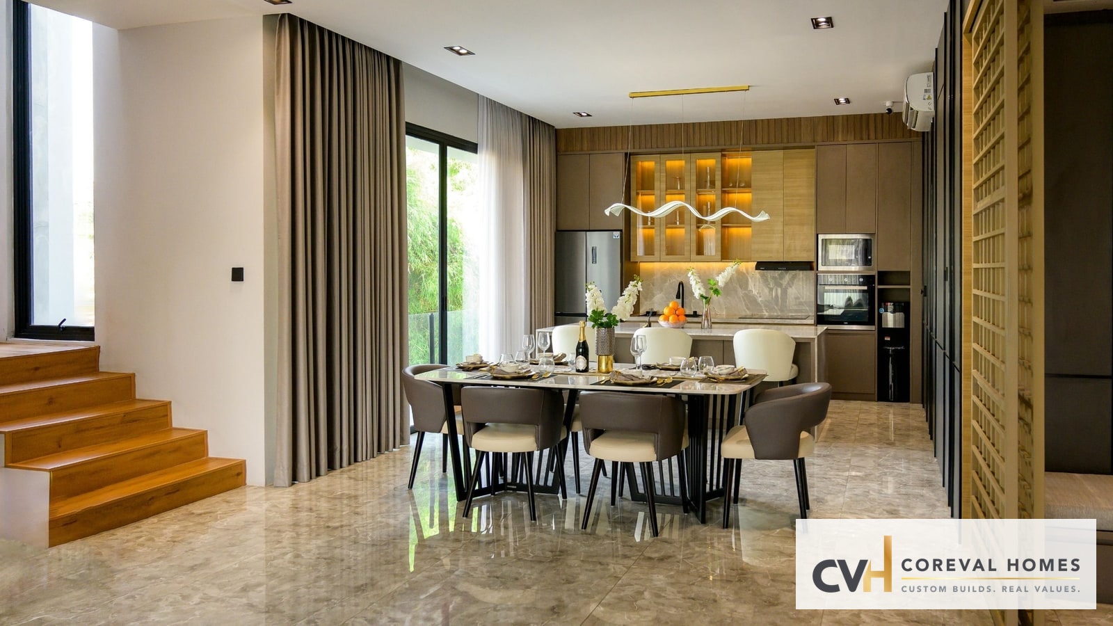 CoreVal Homes custom home kitchen finish level affecting cost to build a house in BC